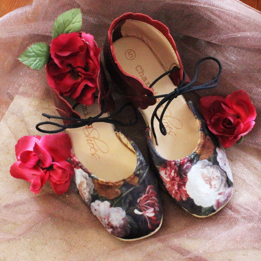 SALE Cloë Ruby Velvet  ribbon Heel