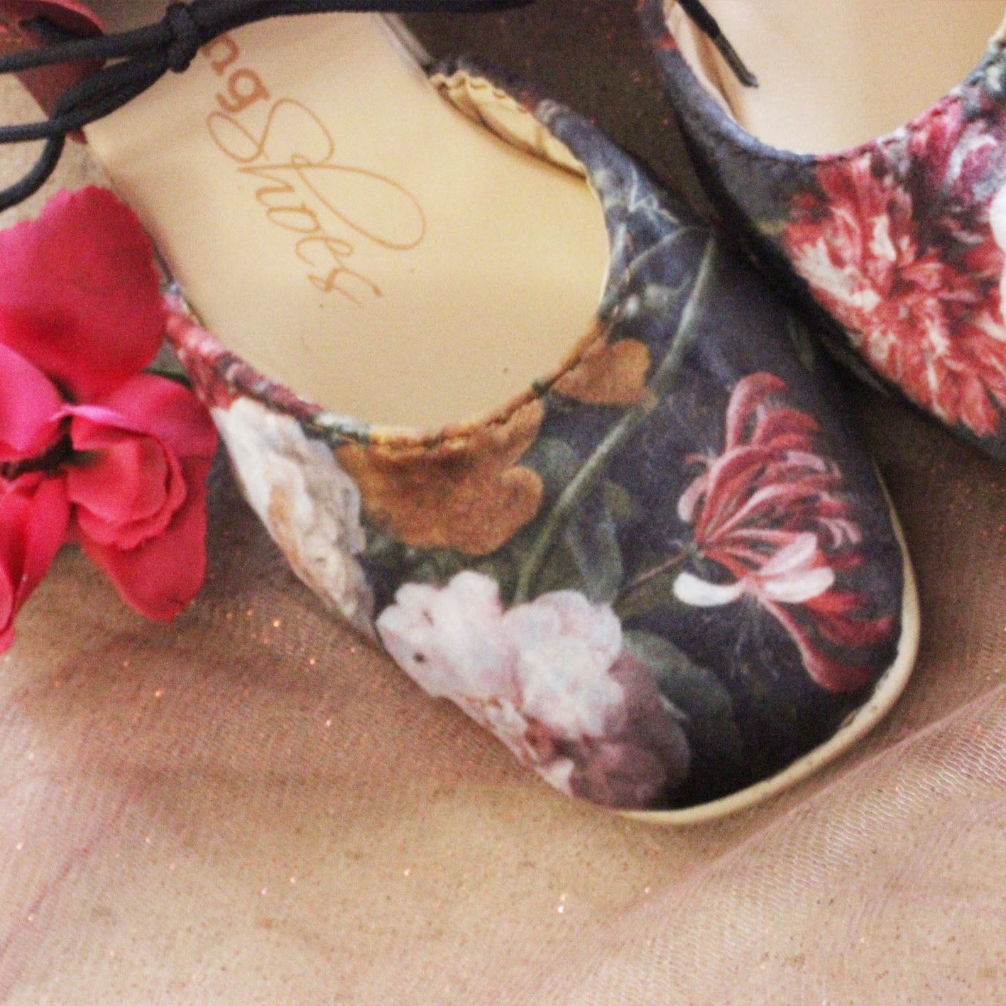 Cloë Ruby Velvet ribbon Heel