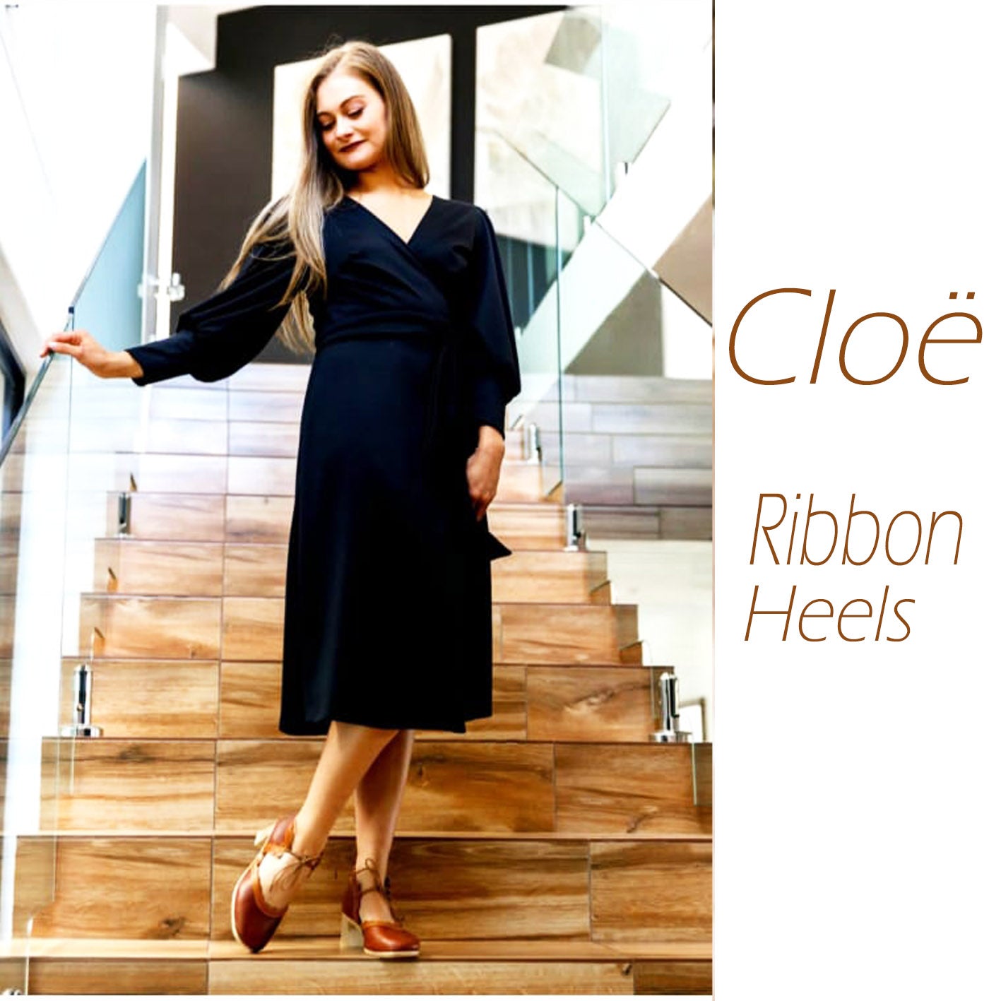 SALE Cloë Brown&Tan ribbon Heel