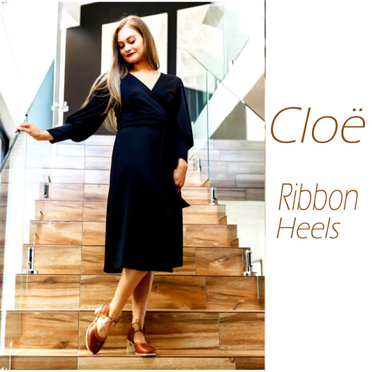 SALE Cloë Brown&Tan ribbon Heel