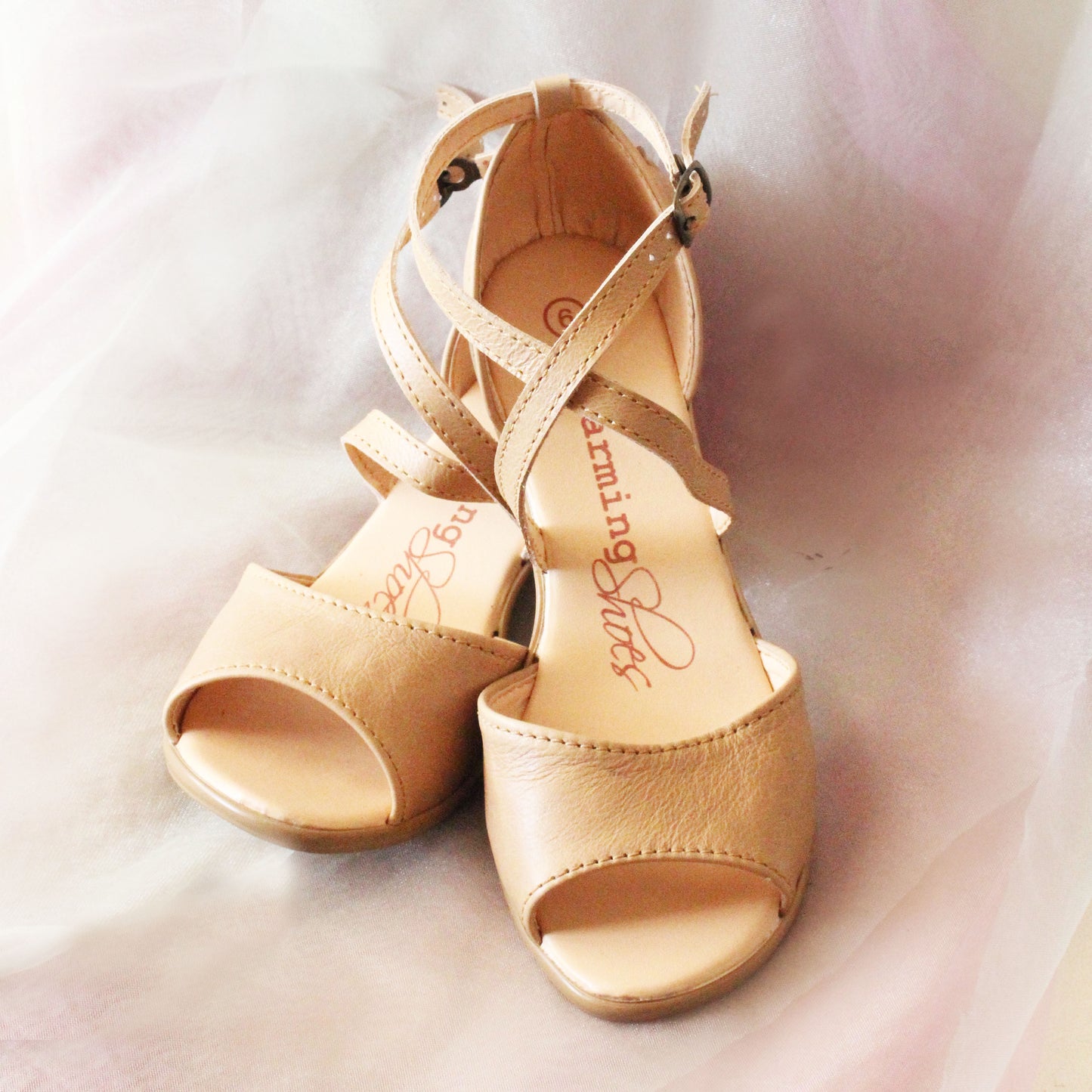 SALE Demi Beige opentoe Wedge