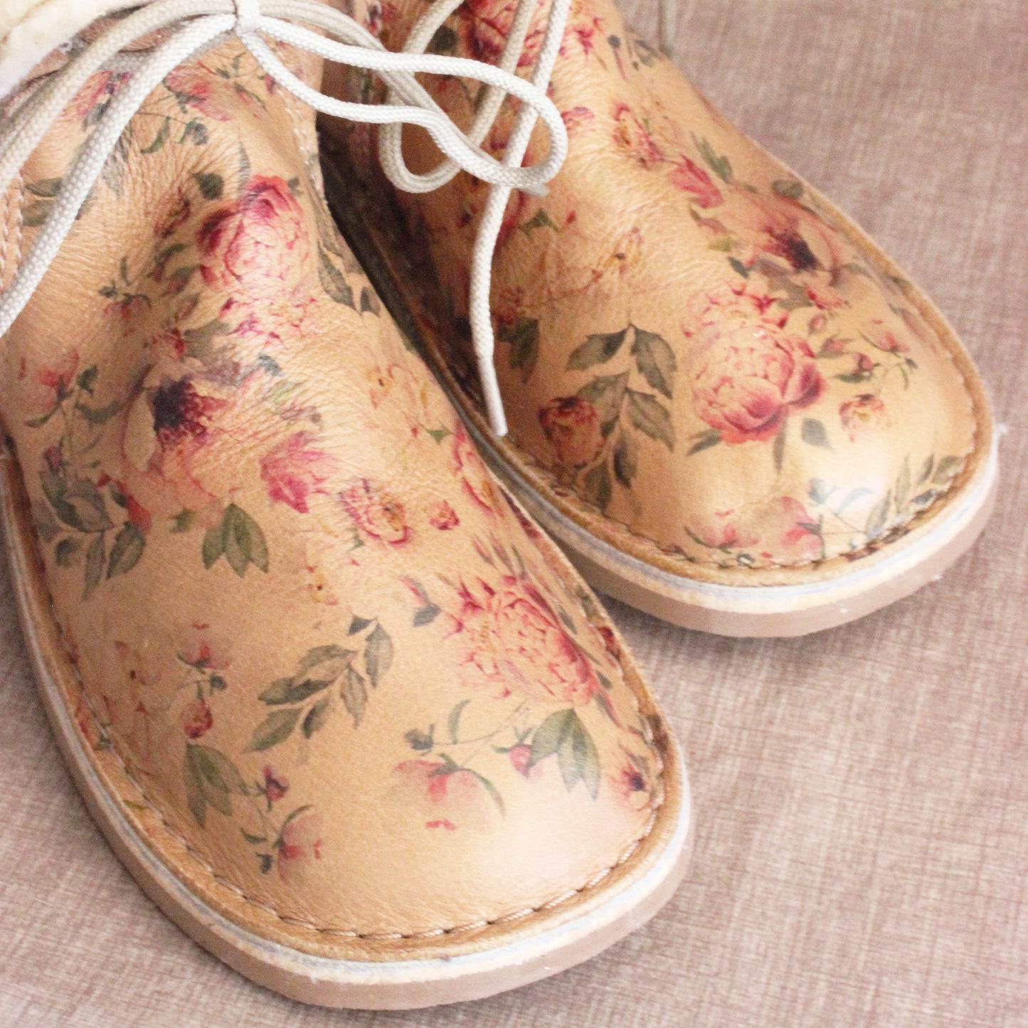 SALE Hannah Beige Floral BOOTS