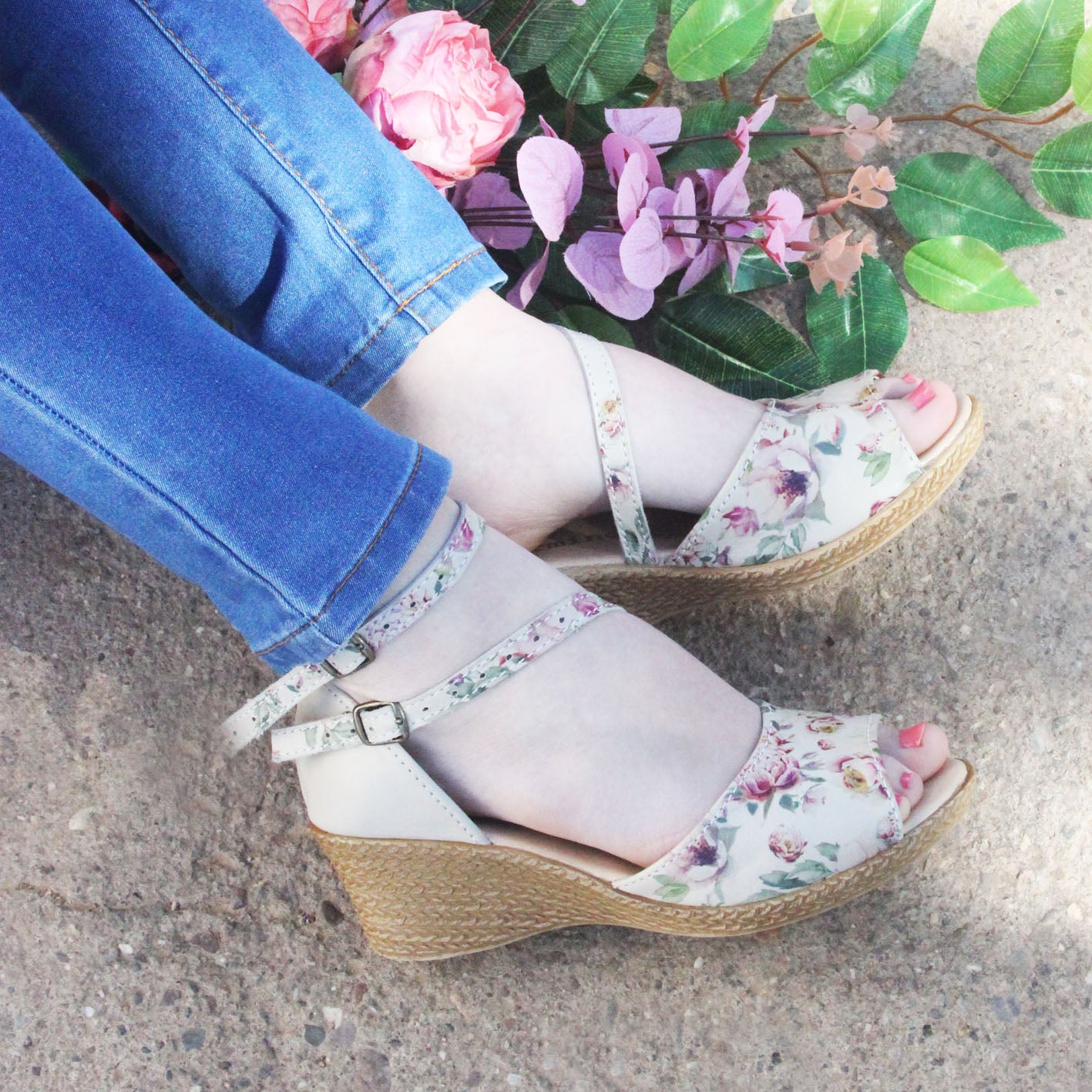 SALE Talitha Pink Peoni Wedge
