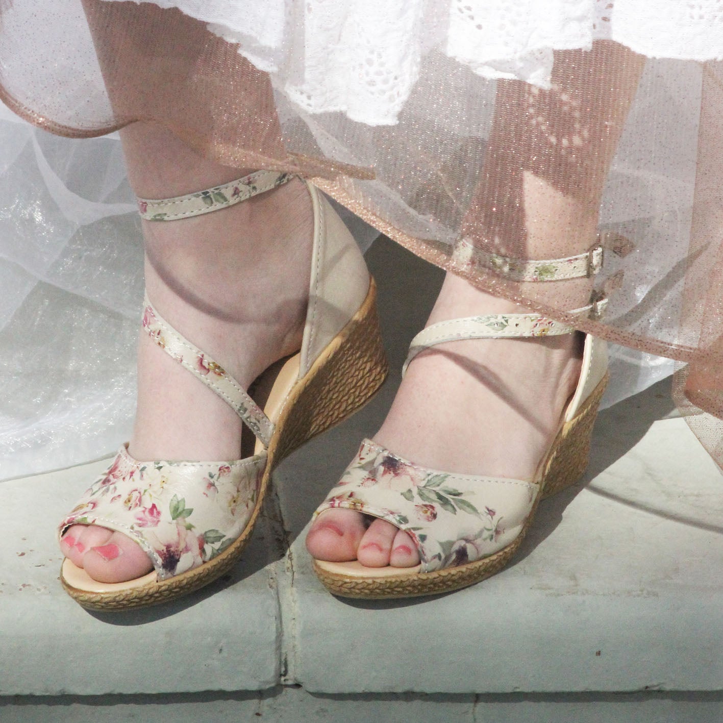 SALE Talitha Pink Peoni Wedge