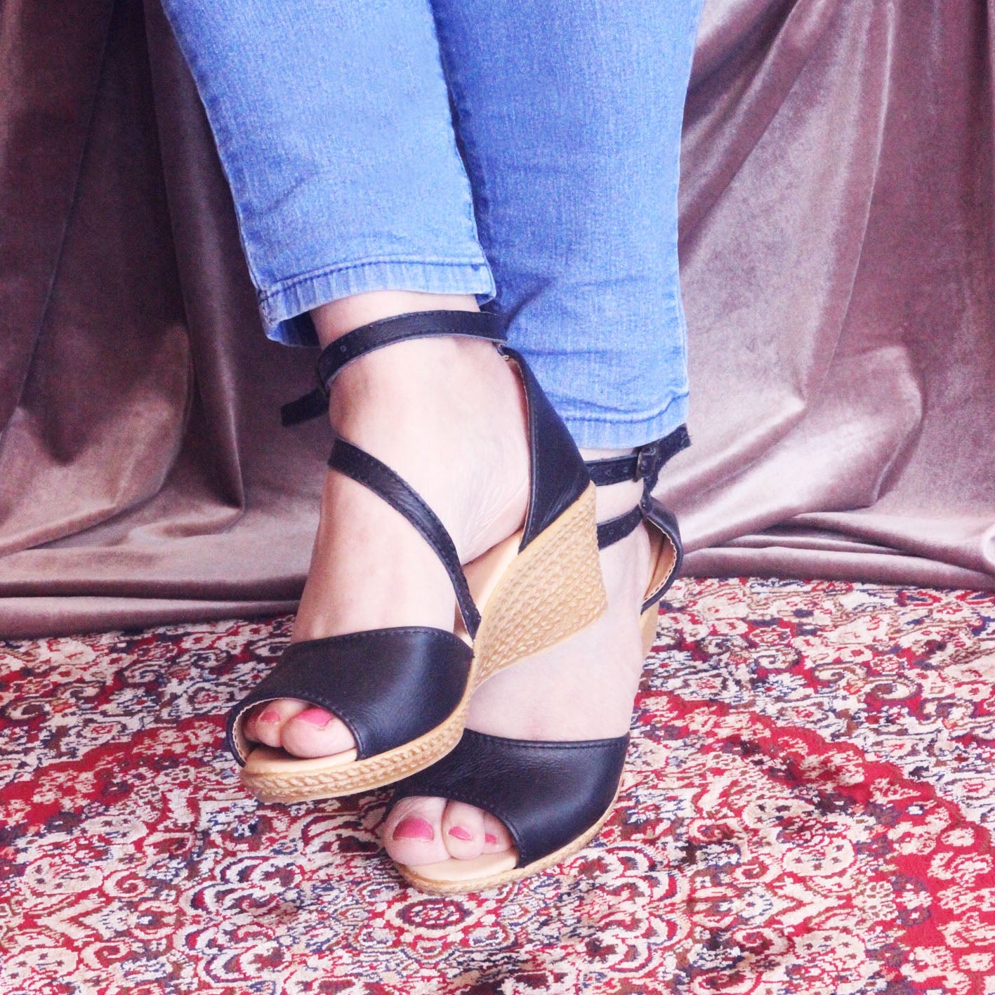 Talitha Navy Wedge