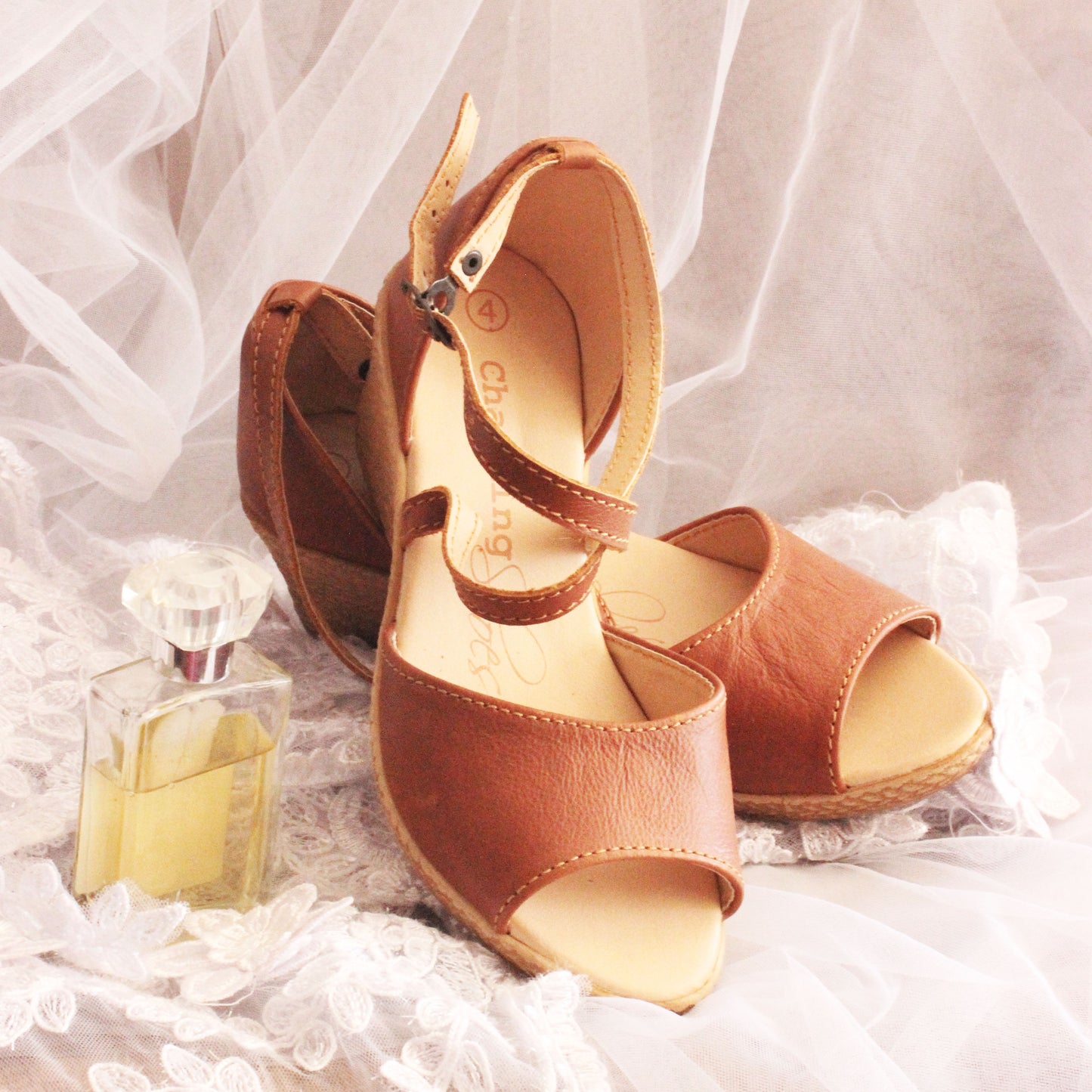Talitha Bridal Tan Wedge