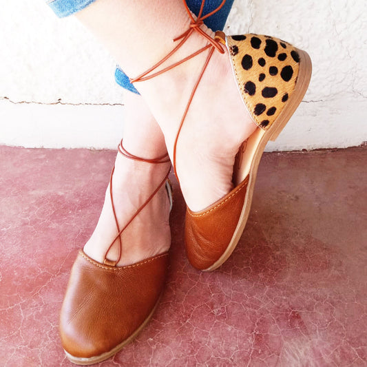 NONNA Cheetah Tan Sandal