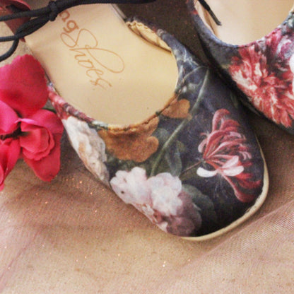 Cloë Ruby Velvet  ribbon Heel