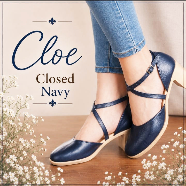Cloë crossover Navy Heel