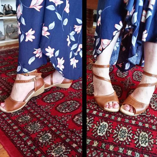 Demi Tan opentoe Wedge