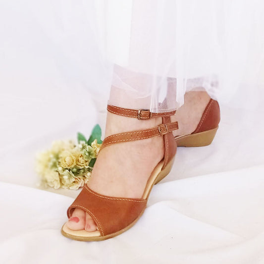 Demi Bridal Tan  Wedge
