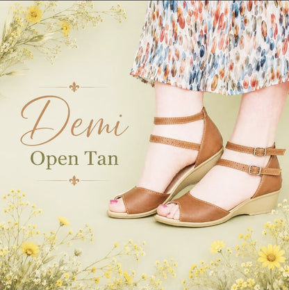 Demi Bridal Tan  Wedge