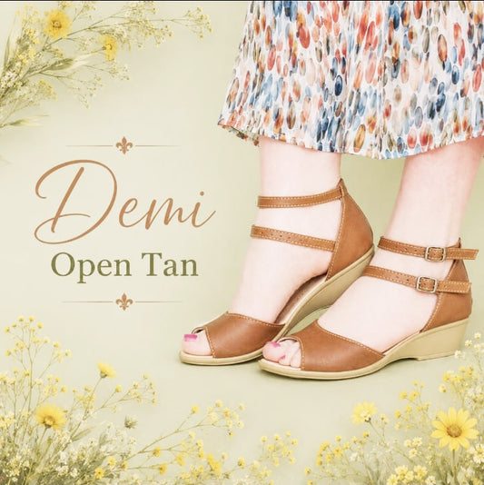 Demi Bridal Tan  Wedge