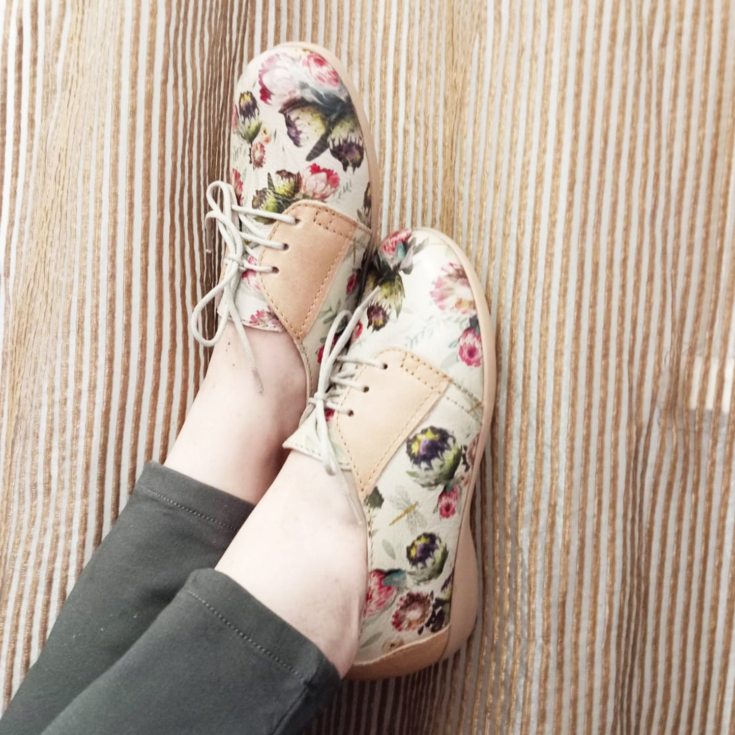 Whimsie Beige Protea Vellies