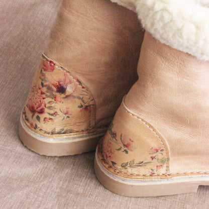 SALE Hannah Beige Floral BOOTS
