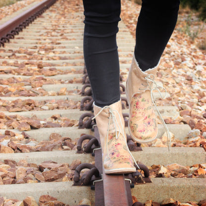 SALE Hannah Beige Floral BOOTS