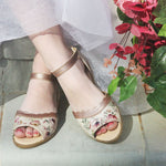 Pink peonie scallop Sandal