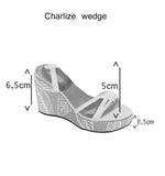 Charlene Cream velvet Wedge