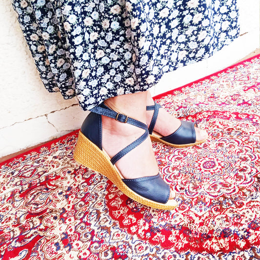 Talitha Navy Wedge