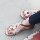 SALE Floral Tan TBar Sandal