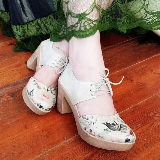 Zoë Pink Rose Ribbon  HEELS