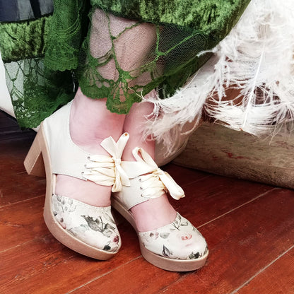 Zoë Pink Rose Ribbon  HEELS