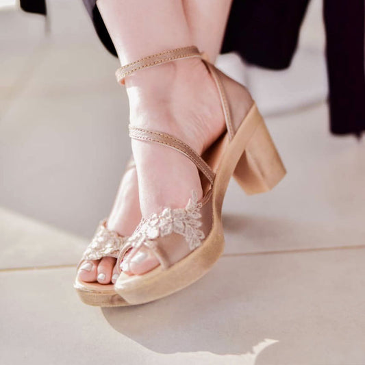 Zoë Rosegold & Lace HEELS