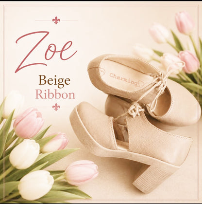 Zoë  Beige Shoelace