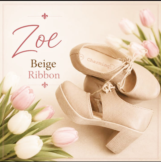 Zoë  Beige Shoelace