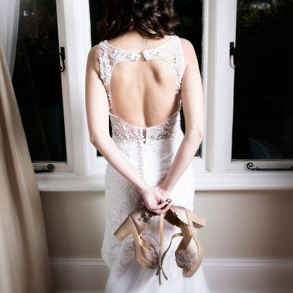 Zoë Bridal Rosegold & Lace HEELS