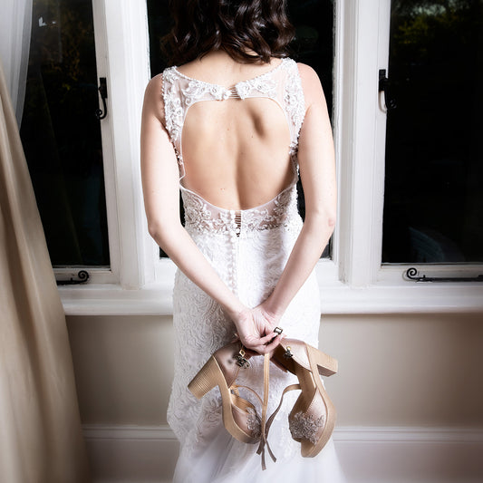 Zoë Bridal Rosegold & Lace HEELS