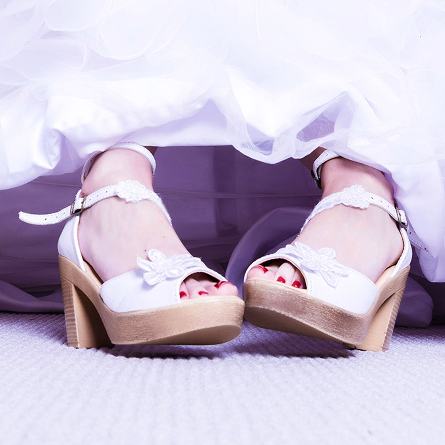 SALE Zoë white&lace HEELS -46%