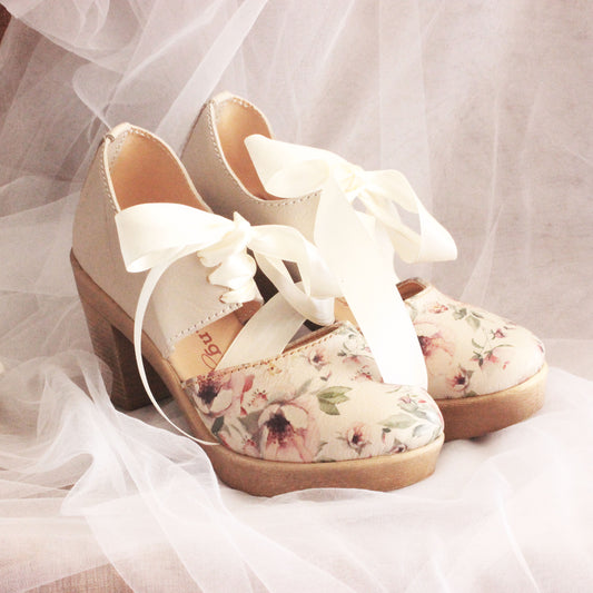 Zoë Bridal Peonie Ribbon HEELS