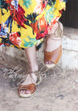 SALE MIA Tan&Gold open heel Sandal