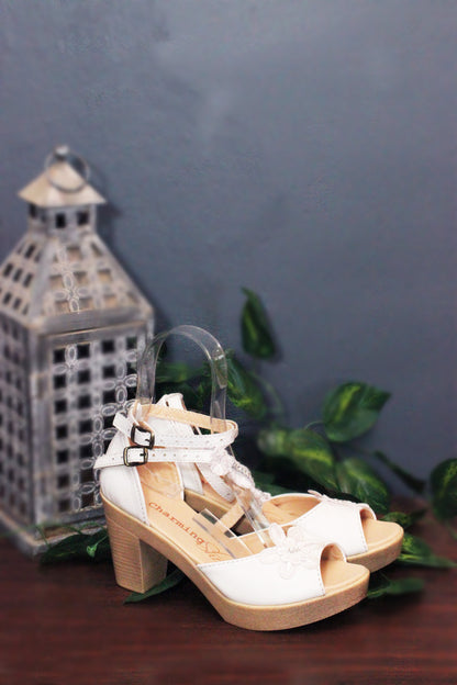SALE Zoë white&lace HEELS -46%
